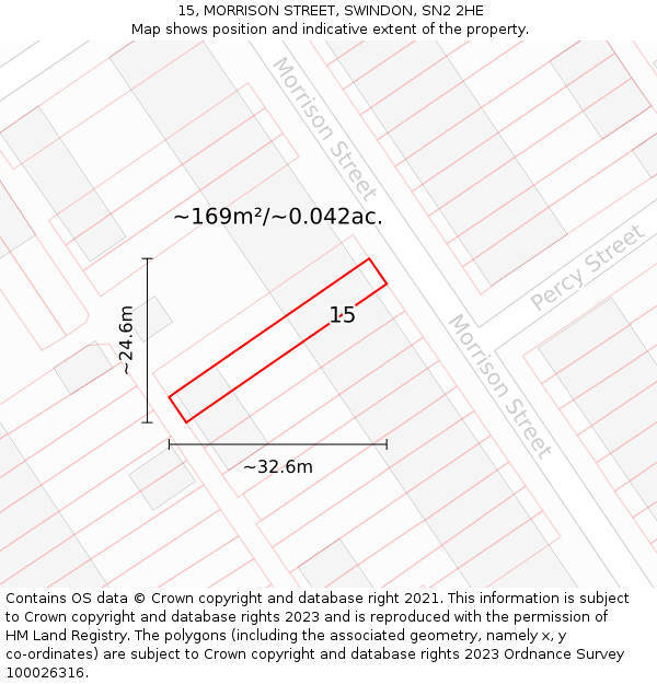 15, MORRISON STREET, SWINDON, SN2 2HE: Plot and title map