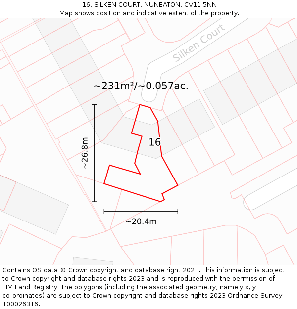 16, SILKEN COURT, NUNEATON, CV11 5NN: Plot and title map