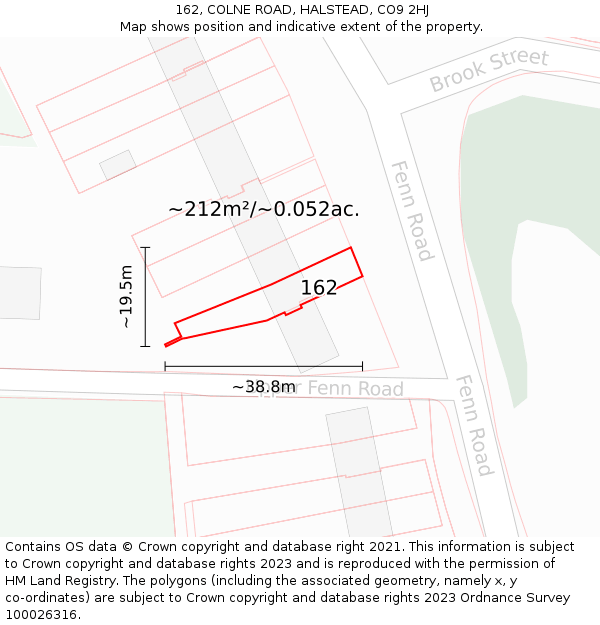 162, COLNE ROAD, HALSTEAD, CO9 2HJ: Plot and title map