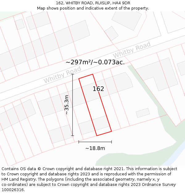 162, WHITBY ROAD, RUISLIP, HA4 9DR: Plot and title map