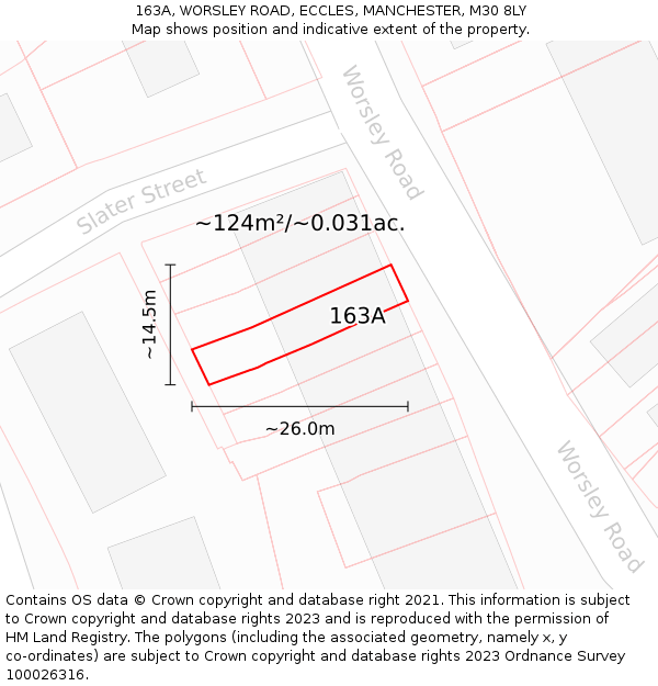 163A, WORSLEY ROAD, ECCLES, MANCHESTER, M30 8LY: Plot and title map