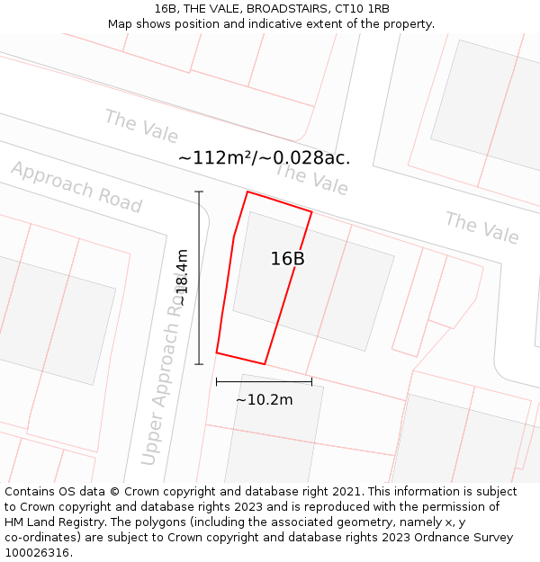 16B, THE VALE, BROADSTAIRS, CT10 1RB: Plot and title map