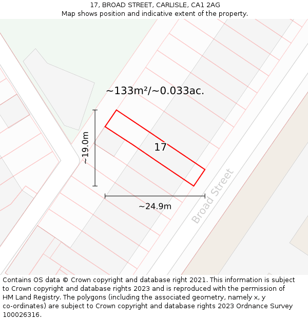 17, BROAD STREET, CARLISLE, CA1 2AG: Plot and title map