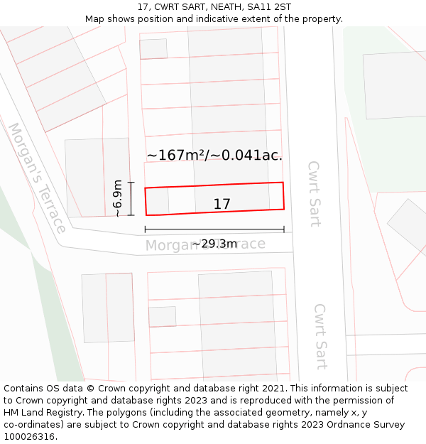17, CWRT SART, NEATH, SA11 2ST: Plot and title map