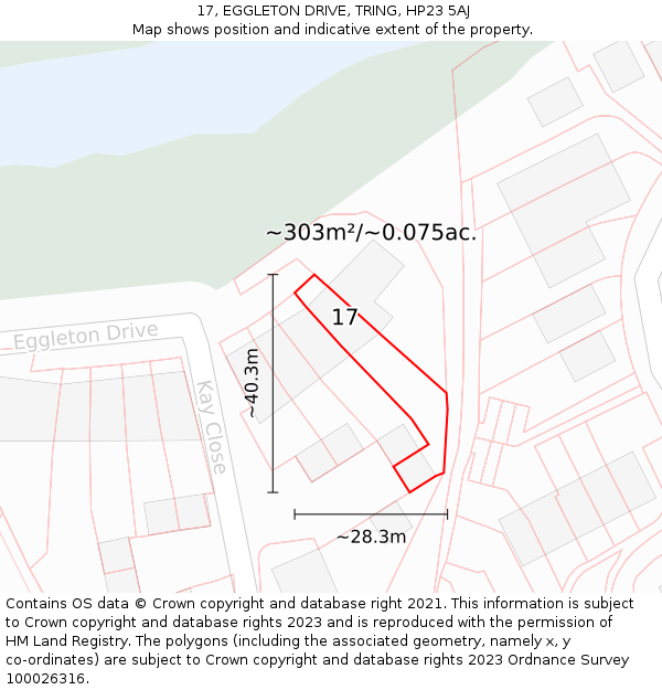 17, EGGLETON DRIVE, TRING, HP23 5AJ: Plot and title map