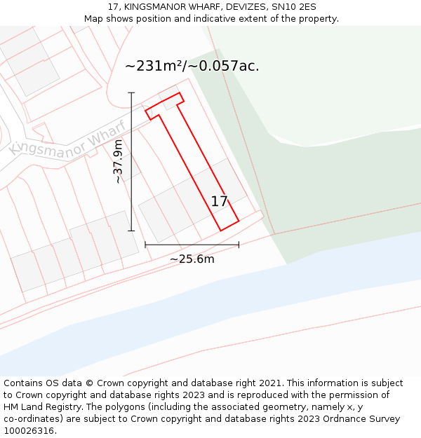 17, KINGSMANOR WHARF, DEVIZES, SN10 2ES: Plot and title map