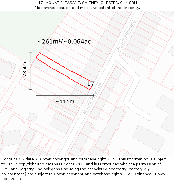 17, MOUNT PLEASANT, SALTNEY, CHESTER, CH4 8BN: Plot and title map