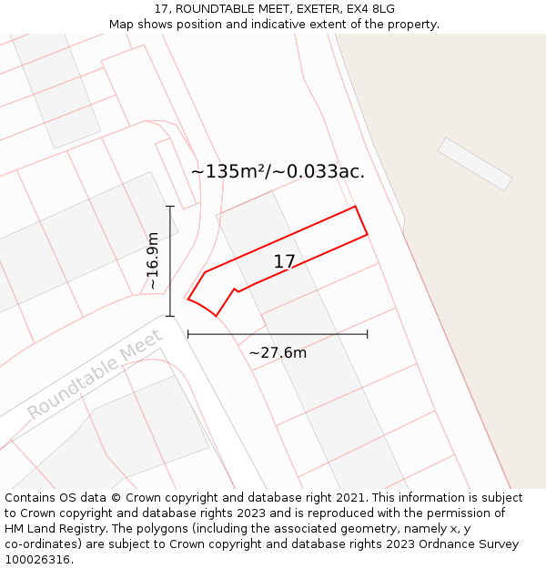 17, ROUNDTABLE MEET, EXETER, EX4 8LG: Plot and title map