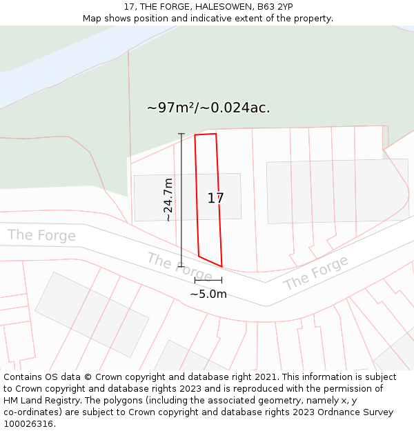 17, THE FORGE, HALESOWEN, B63 2YP: Plot and title map