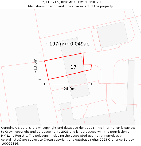 17, TILE KILN, RINGMER, LEWES, BN8 5LR: Plot and title map