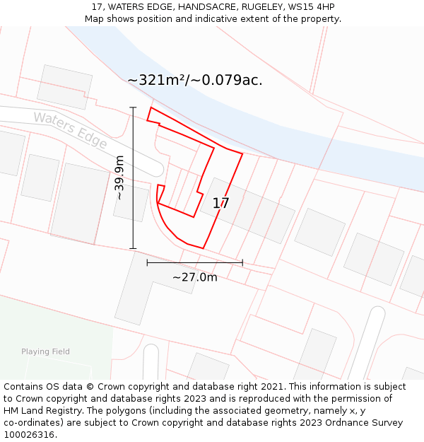 17, WATERS EDGE, HANDSACRE, RUGELEY, WS15 4HP: Plot and title map