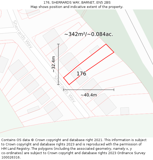 176, SHERRARDS WAY, BARNET, EN5 2BS: Plot and title map