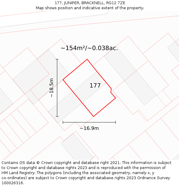 177, JUNIPER, BRACKNELL, RG12 7ZE: Plot and title map