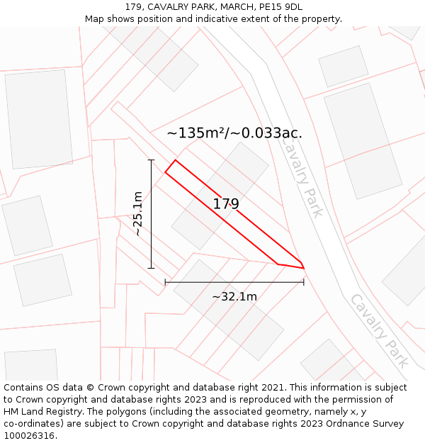 179, CAVALRY PARK, MARCH, PE15 9DL: Plot and title map