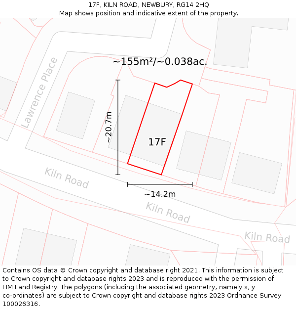 17F, KILN ROAD, NEWBURY, RG14 2HQ: Plot and title map