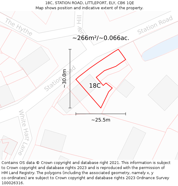 18C, STATION ROAD, LITTLEPORT, ELY, CB6 1QE: Plot and title map