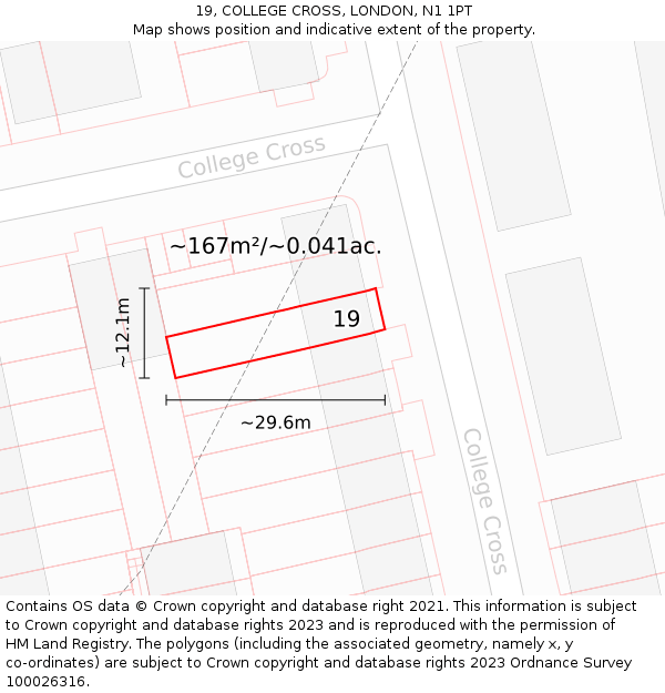 19, COLLEGE CROSS, LONDON, N1 1PT: Plot and title map