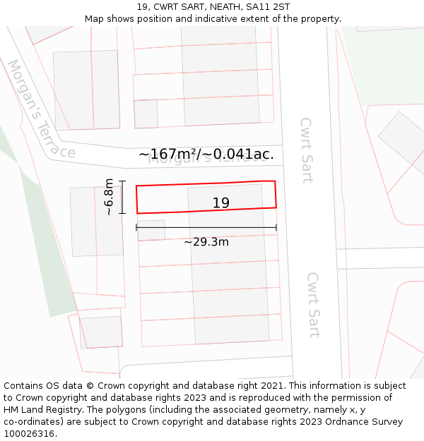 19, CWRT SART, NEATH, SA11 2ST: Plot and title map