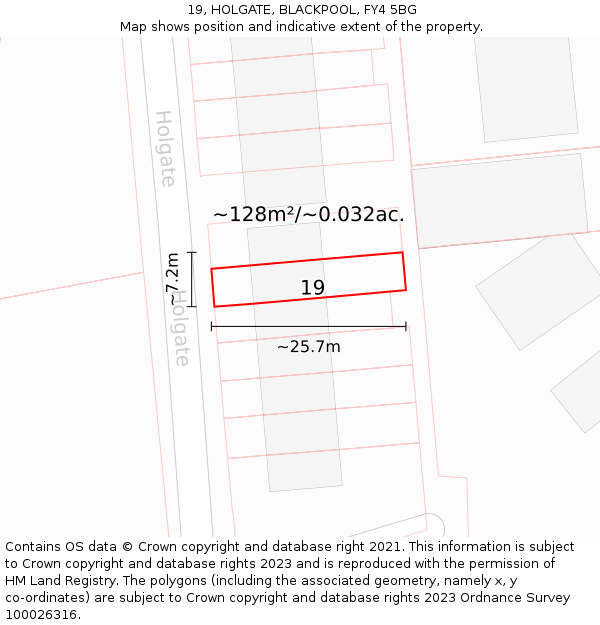 19, HOLGATE, BLACKPOOL, FY4 5BG: Plot and title map