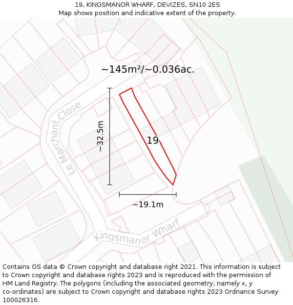 19, KINGSMANOR WHARF, DEVIZES, SN10 2ES: Plot and title map