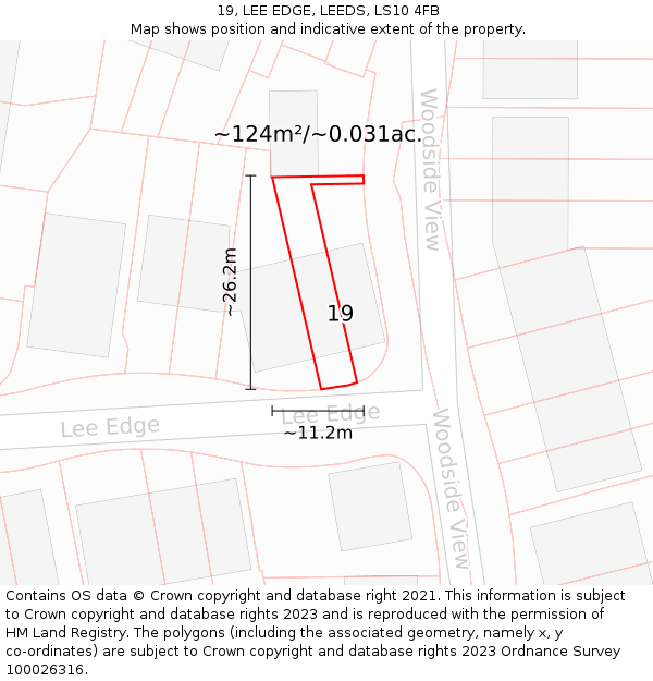 19, LEE EDGE, LEEDS, LS10 4FB: Plot and title map