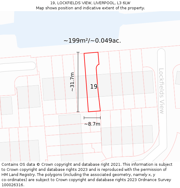 19, LOCKFIELDS VIEW, LIVERPOOL, L3 6LW: Plot and title map