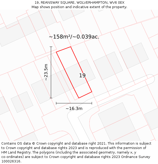 19, REANSWAY SQUARE, WOLVERHAMPTON, WV6 0EX: Plot and title map