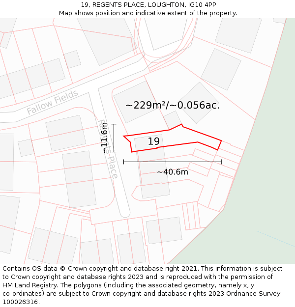 19, REGENTS PLACE, LOUGHTON, IG10 4PP: Plot and title map