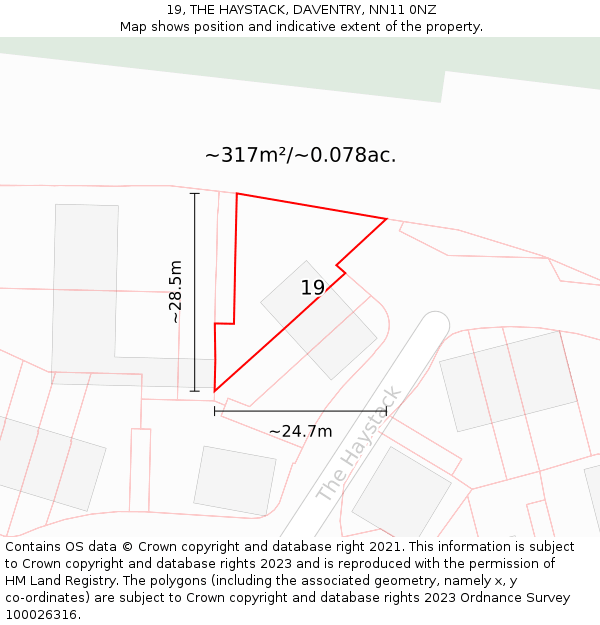 19, THE HAYSTACK, DAVENTRY, NN11 0NZ: Plot and title map