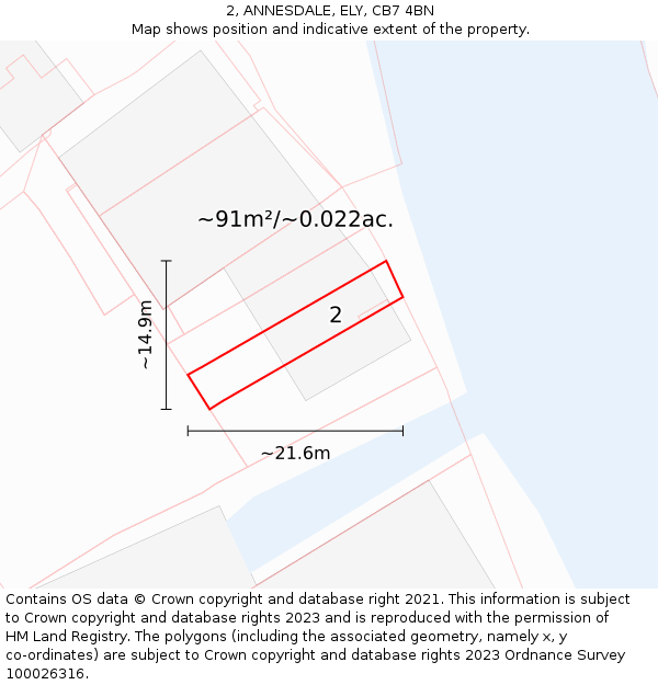 2, ANNESDALE, ELY, CB7 4BN: Plot and title map