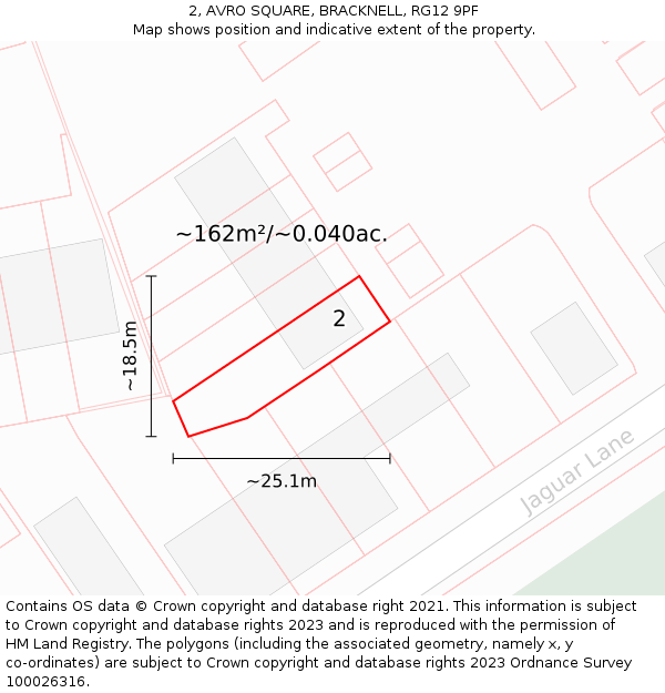 2, AVRO SQUARE, BRACKNELL, RG12 9PF: Plot and title map