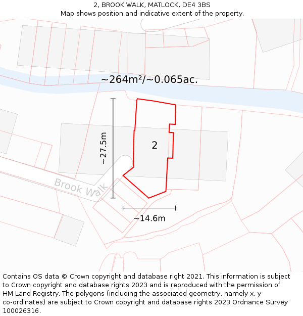 2, BROOK WALK, MATLOCK, DE4 3BS: Plot and title map