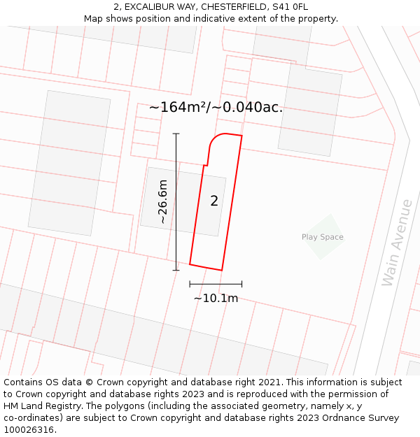 2, EXCALIBUR WAY, CHESTERFIELD, S41 0FL: Plot and title map