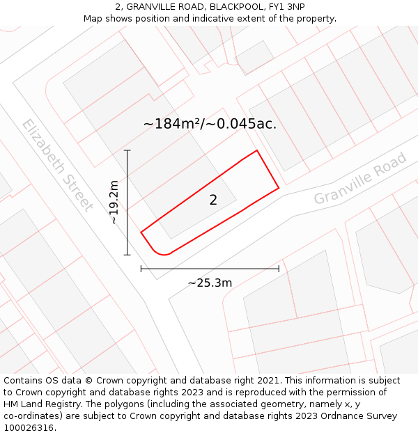 2, GRANVILLE ROAD, BLACKPOOL, FY1 3NP: Plot and title map