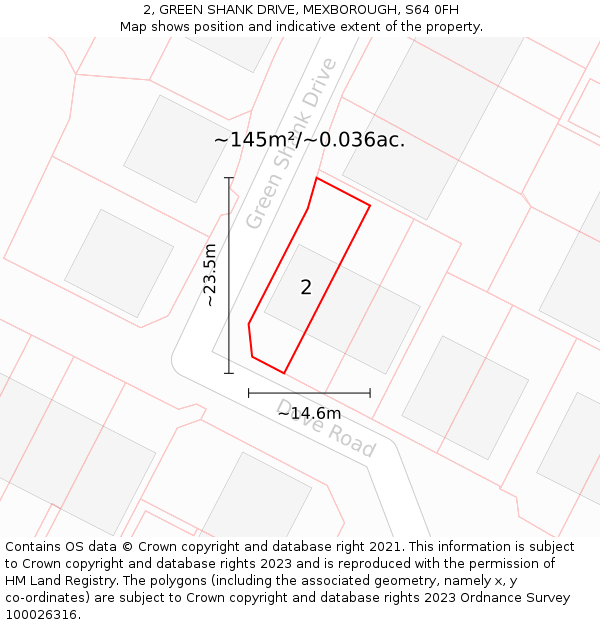 2, GREEN SHANK DRIVE, MEXBOROUGH, S64 0FH: Plot and title map