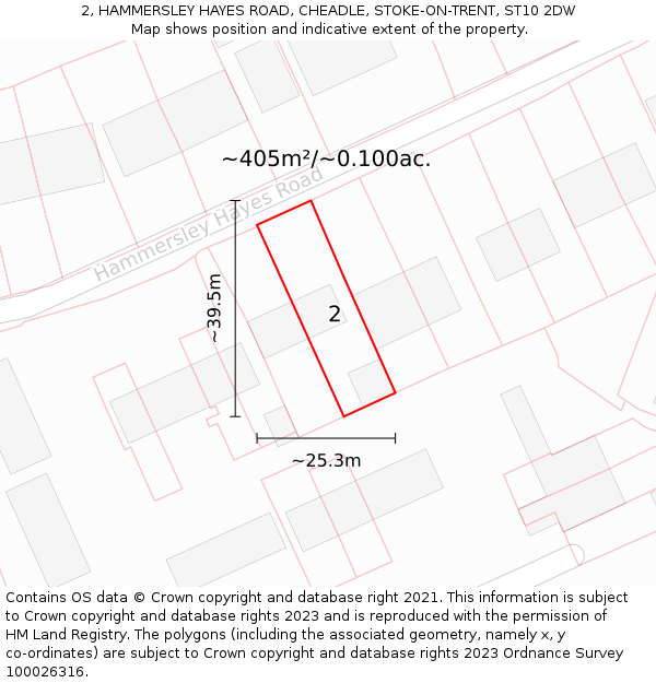 2, HAMMERSLEY HAYES ROAD, CHEADLE, STOKE-ON-TRENT, ST10 2DW: Plot and title map