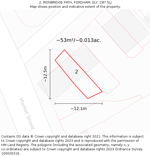 2, IRONBRIDGE PATH, FORDHAM, ELY, CB7 5LJ: Plot and title map