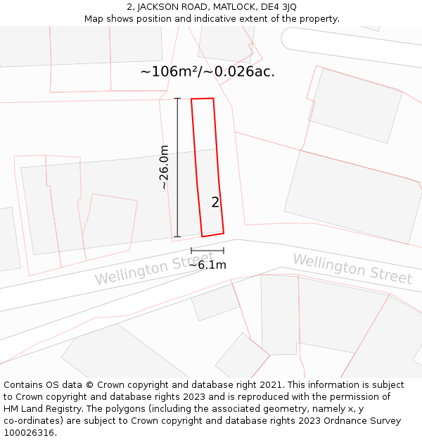 2, JACKSON ROAD, MATLOCK, DE4 3JQ: Plot and title map