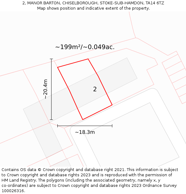 2, MANOR BARTON, CHISELBOROUGH, STOKE-SUB-HAMDON, TA14 6TZ: Plot and title map