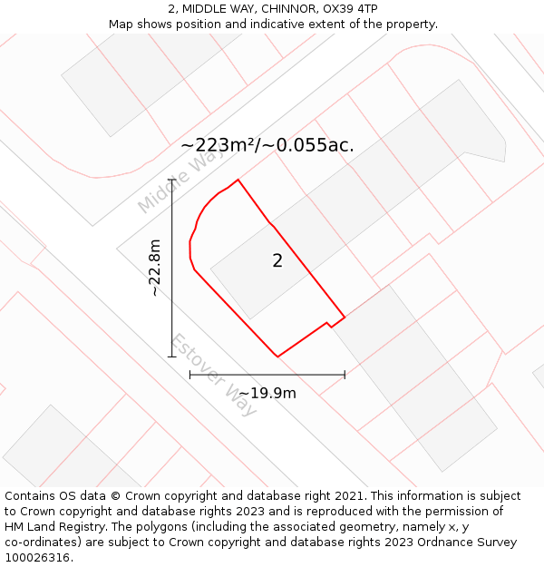 2, MIDDLE WAY, CHINNOR, OX39 4TP: Plot and title map