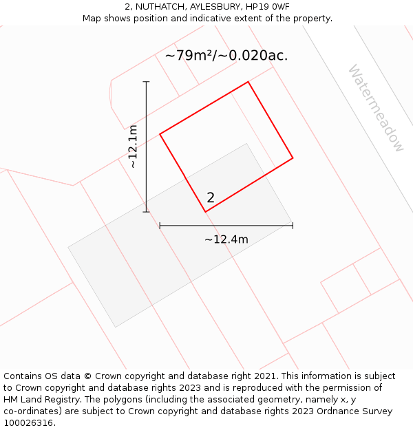2, NUTHATCH, AYLESBURY, HP19 0WF: Plot and title map