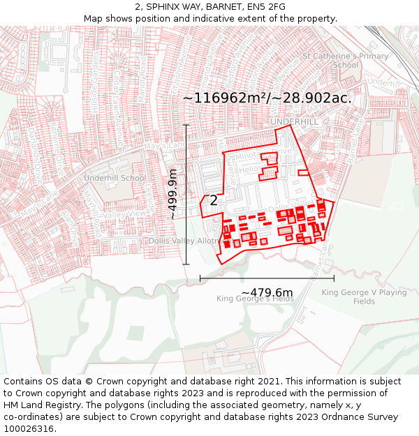 2, SPHINX WAY, BARNET, EN5 2FG: Plot and title map