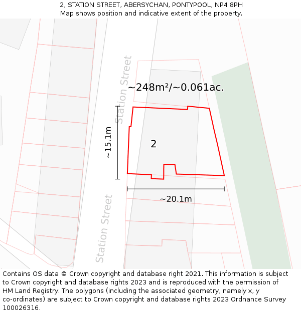 2, STATION STREET, ABERSYCHAN, PONTYPOOL, NP4 8PH: Plot and title map