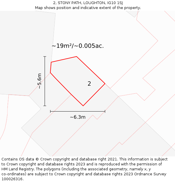 2, STONY PATH, LOUGHTON, IG10 1SJ: Plot and title map