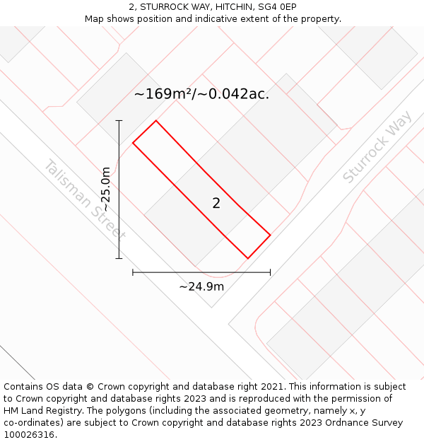 2, STURROCK WAY, HITCHIN, SG4 0EP: Plot and title map