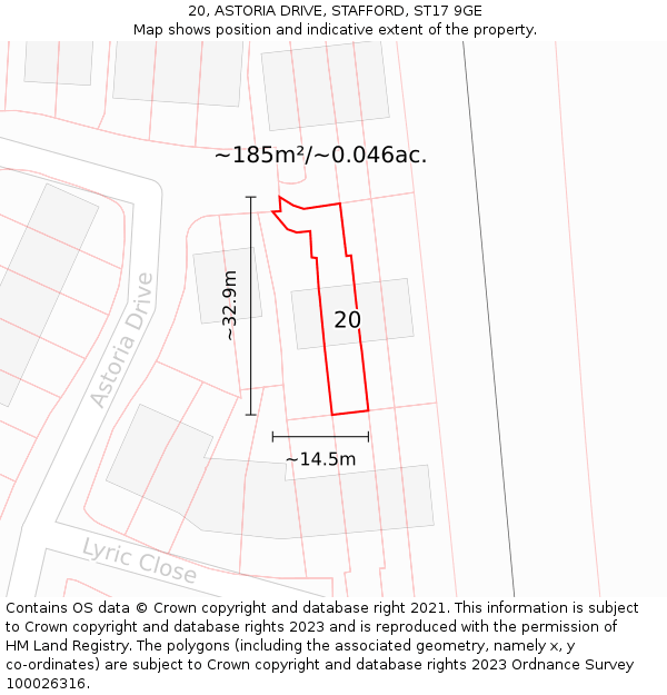 20, ASTORIA DRIVE, STAFFORD, ST17 9GE: Plot and title map