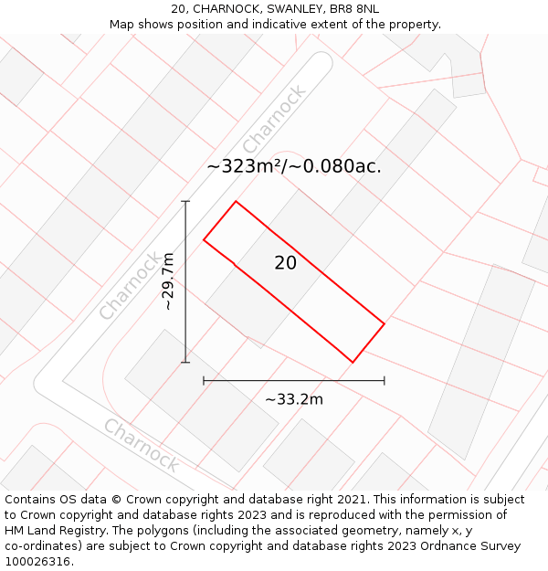 20, CHARNOCK, SWANLEY, BR8 8NL: Plot and title map