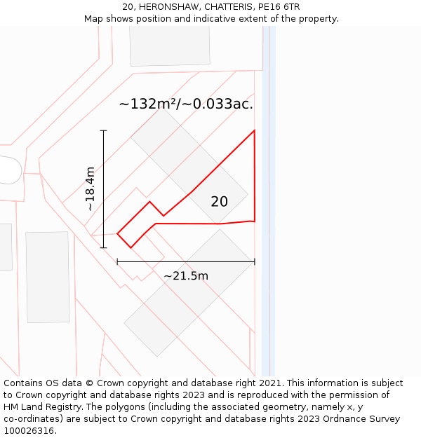 20, HERONSHAW, CHATTERIS, PE16 6TR: Plot and title map