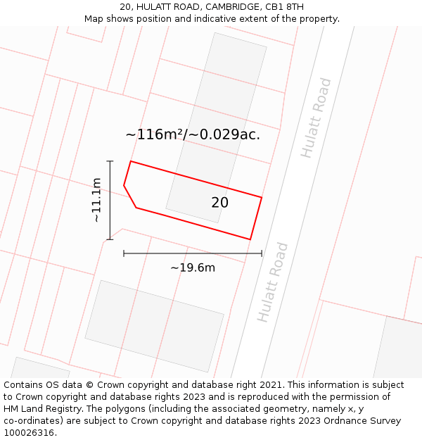 20, HULATT ROAD, CAMBRIDGE, CB1 8TH: Plot and title map