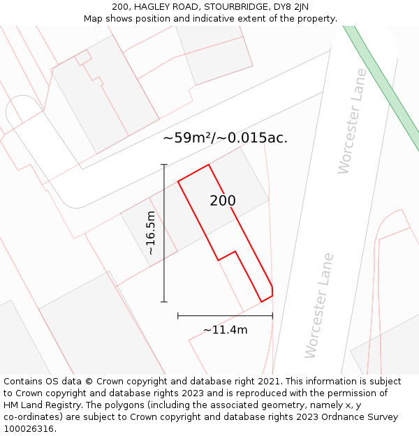 200, HAGLEY ROAD, STOURBRIDGE, DY8 2JN: Plot and title map